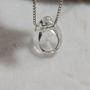 Sterling Silver Necklace with 2 Interchangeable Crystal Pendants